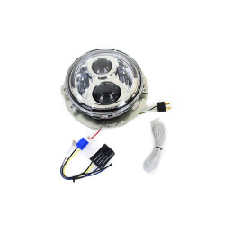 PartzBiz HD VT33-1783 - V-Twin 33-1769 12 Volt LED 7" Headlamp Black Center Stud Harley Panhead FL 49-59 buy electra street glide tail light brake softail touring Bagger Dresser lighting best for cheap davidson phillips