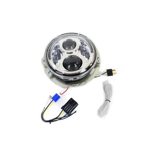 PartzBiz HD: 4401148-V-Twin 33-1769 12 Volt LED 7" Headlamp Black Center Stud Harley Panhead FL 49-59 buy electra street glide tail light brake softail touring Bagger Dresser lighting best for cheap davidson phillips