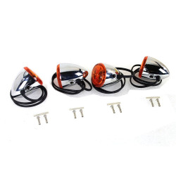 PartzBiz HD VT33-1876 - V-Twin 33-1876 Mini Torpedo LED Turn Signals Amber Lenses Harley Softail 99-16 Turn Signals Harley Davidson Softail Bullet Best New Upgrade Replacement
