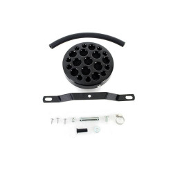 PartzBiz HD VT34-0010 - V-Twin 34-0010 Wyatt Gatling Black Drilled Air Cleaner Harley Shovelhead 72-84