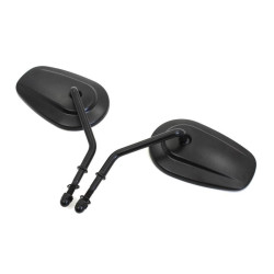 PartzBiz HD VT34-0413 - V-Twin 34-0413 Black Taper Convex Mirrors Pair Set Harley Universal Fit  Wyatt Gatling