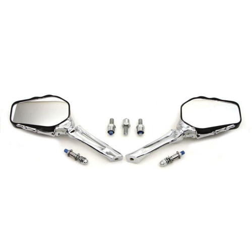 PartzBiz HD: 4401125-V-Twin 34-1319 ชุดกระจกโครงกระดูกพร้อมก้านทรงกระดูก Chrome Harley 65-Up electra street road glide king softail dyna ดีที่สุดสำหรับรถชอปเปอร์แบ็กเกอร์แบบคัสตอม