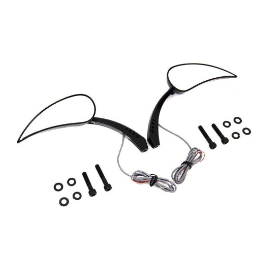 PartzBiz HD: 4401132-V-Twin 34-1245 Black Billet Tear Drop Mirrors w/ Turn Signal Harley Metric 65-Up electra street road glide king softail dyna best for custom chopper bagger skull best for buy PartzBiz HD: 4401132-V-Twin 34-1245 Black Billet Tear Drop Mirrors w/ Turn Signal Harley Metric 65-Up electra street road glide king softail dyna best for custom chopper bagger skull best for buy
