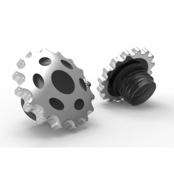 PartzBiz HD VT38-0661 - V-Twin 38-0661 Chrome Sprocket Gas Cap Set Non / Vented Harley FX Softail 96-99 Custom Motorcycle best for buy electra road street glide king davidson custom bright light 4k headlight headlamp