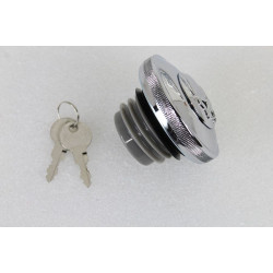 PartzBiz HD VT38-0665 - V-Twin 38-0665 Chrome Keyed Gas Cap Vented Skull w/ Key Lock Harley FX XL 96-Up dyna sportster custom bagger chopper motorcycle tank custom black best for Harley-Davidson M8 Softail