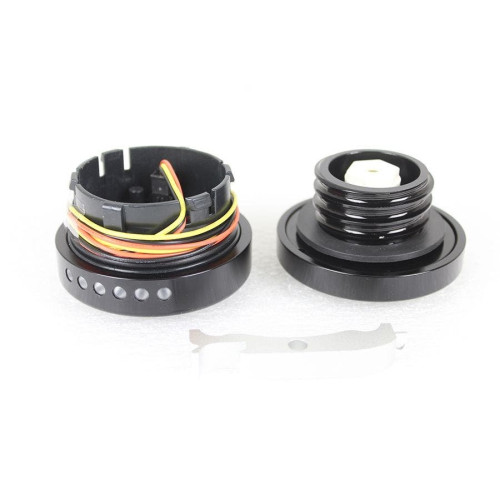 PartzBiz HD: 4401083-V-Twin 38-0992 Black LED Smooth Style Fuel Gauge & Screw Cap Set Harley 96-17