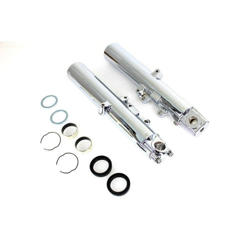 PartzBiz HD: 4401093-V-Twin 41 มม.Chrome Lower Fork Slider ชุด OE Repl 45500167 Harley FLT 00-13 PartzBiz HD: 4401093-V-Twin 41 มม.Chrome Lower Fork Slider ชุด OE Repl 45500167 Harley FLT 00-13