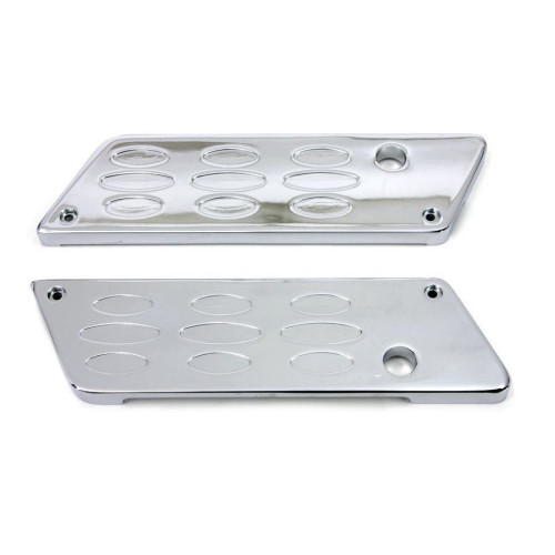 PartzBiz HD: 4401065-V-Twin 42-1128 Wyatt Gatling Louvered Saddlebag Latch Covers 93-13 Harley Davidson FLT Tour Road Glide Bagger Dresser Touring Custom Bike Motorcycle Chopper Bezel Trim Accent Upgrade Replacement Cover