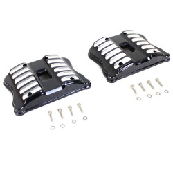 PartzBiz HD VT42-1220 - V-Twin 42-1220 Black Accent Rocker Box Cover Set Harley Sportster XL 04-20