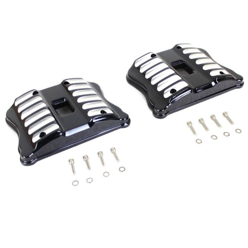 PartzBiz HD: 4401071-V-Twin 42-1220 Black Accent Rocker Box Cover Set Harley Sportster XL 04-20