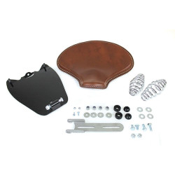 PartzBiz HD VT47-0190 - V-Twin 47-0190 Brown Leather Solo Seat Kit w/ 5" Springs Indian Scout 15-Up