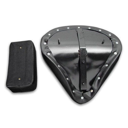 PartzBiz HD: 4401049-V-Twin 47-0792 Black Harley Solo Vinyl Seat and Rear Pillion Passenger Pad Set