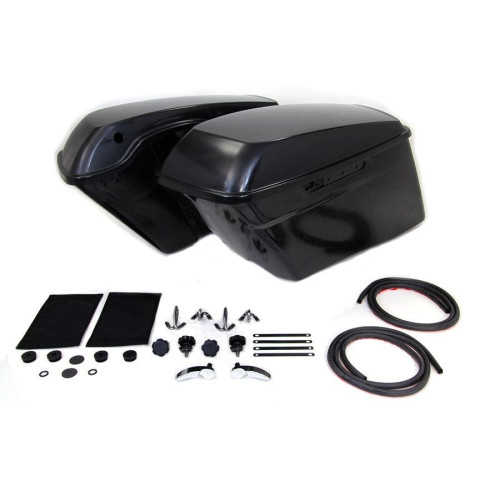 PartzBiz HD: 4400997-V-Twin 49-3507 Black 3" Stretched Saddlebag Complete Kit Harley FLT 14-20 PartzBiz HD: 4400997-V-Twin 49-3507 Black 3" Stretched Saddlebag Complete Kit Harley FLT 14-20