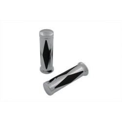 PartzBiz HD VT28-0446 - V-Twin Chrome Diamond Style 1" Grip Set w/ Chrome End Cap Harley 74-Up 28-0446 PartzBiz HD VT28-0446 - V-Twin Chrome Diamond Style 1" Grip Set w/ Chrome End Cap Harley 74-Up 28-0446