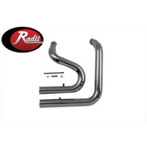 PartzBiz HD: 4400945-V-Twin Chrome Radii Stack Exhaust Pipes for 84-06 Harley Softail FXST FLST 30-0543