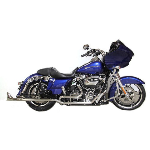 PartzBiz HD: 4400916-V-Twin 30-0940 Chrome True Dual Headers & Fishtail Pipes 17-19 Harley M8 FLTR custom motorcycle exhaust upgrade kit