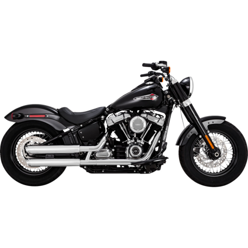 PartzBiz HD: 4400868-Vance & Hines 16376 Chrome Twin Slash 3 ” Slip On ท่อไอเสีย Softail M8 18-23