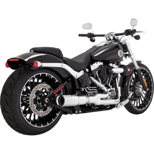 PartzBiz HD: 4400872-Vance & Hines Chrome Hi Output 2 into 1 Short Exhaust Harley Breakout & Rocker | 16545