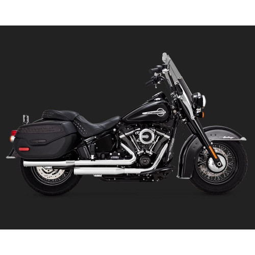 PartzBiz HD: 4400876-Vance & Hines 16716 Chrome Eliminator 300 Slip On Mufflers Exhaust 18-Up Softail M8