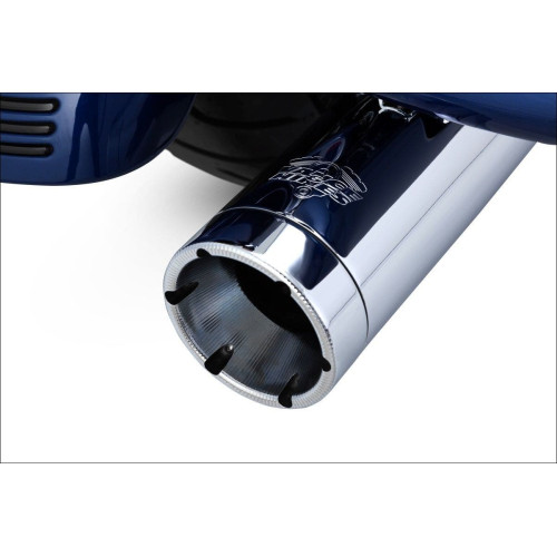 PartzBiz HD: 4400879-Vance & Hines 16780 Chrome Monster Rounds Slip Ons Mufflers Harley 17-Up Milwaukee M8 16780