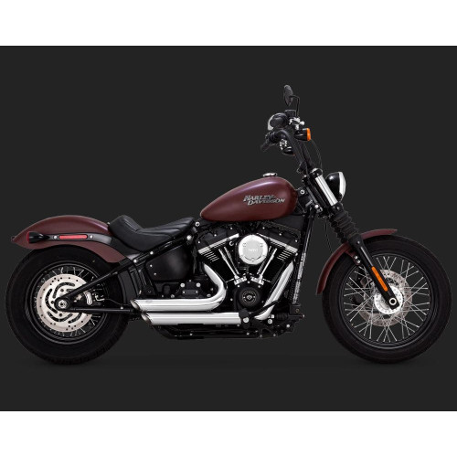 PartzBiz HD: 4400861-Vance & Hines Chrome ShortShots Staggered Exhaust สำหรับ Harley Softail 2018 17233