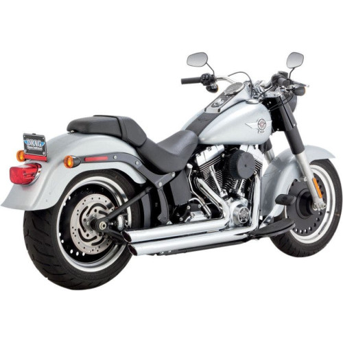PartzBiz HD: 4400864-Vance & Hines 17339 Chrome Big Shots Staggered 2-2 Exhaust for Harley Softail 86-17 | 17339