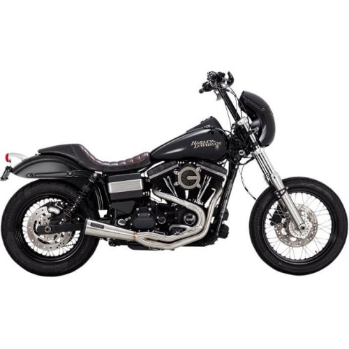 PartzBiz HD: 4400809-Vance & Hines 27625 Chrome Upsweep 2-into-1 Exhaust System Harley Dyna FXD 91-17 1800-2443 18002443 davidson best for performance upgrade hp wide glide super eagle street bob fat daytona low rider