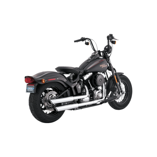 PartzBiz HD: 4400814-Vance & Hines 3 ” Round Twin Slash Slip-On ท่อไอเสียโครเมียม 4 Harley 07-09 FLSTN/FLSTSB | 16842