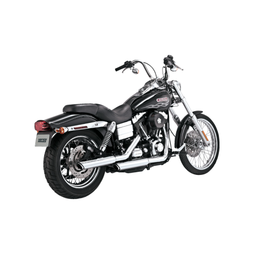 PartzBiz HD: 4400816-Vance & Hines 3" Round Twin Slash Slip-On Chrome Mufflers 4 Harley 91-09 FXD Models | 16838