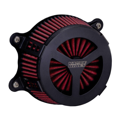 PartzBiz HD: 4400765-Vance & Hines 41452 สีดำ VO2 Radiant III เครื่องฟอกอากาศ Harley Milwaukee 8 M8 FX FLH | 41452