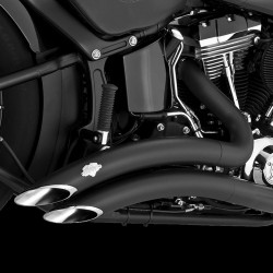 PartzBiz HD VH-46369 - Vance & Hines 46369 49 State Black Big Radius Exhaust for Harley Softail 00-17 | 46369