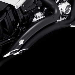 PartzBiz HD VH-46375 - Vance & Hines 49 State Black Big Radius Exhaust for Harley M8 Softail FXBR FLFB | 46375