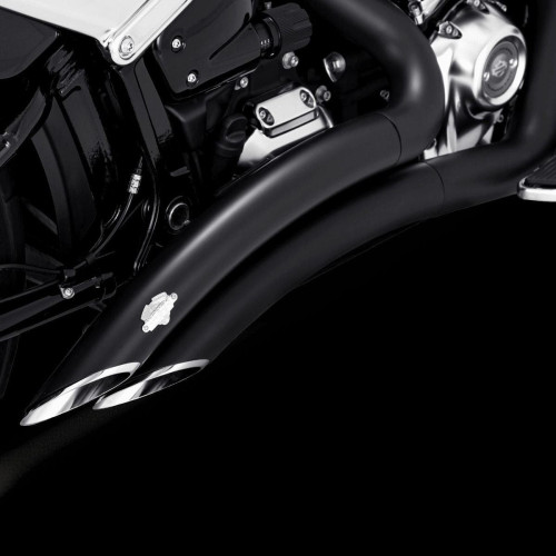 PartzBiz HD: 4400709-Vance & Hines 49 State Black Big Radius Exhaust for Harley M8 Softail FXBR FLFB | 46375