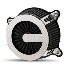PartzBiz HD VH-70355 - Vance & Hines 70355 Chrome VO2 Cage Fighter Air Intake Harley Twin Cam TBW 08-17 | 70355