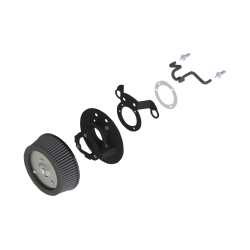 PartzBiz HD VH-71307 - Vance & Hines VO2 เครื่องฟอกอากาศเปล่าสำหรับ Harley 08-14 Dyna Models | 71007