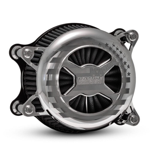 PartzBiz HD: 4400640-Vance & Hines 72341FG Chrome VO2 อเมริกา Billet Air Intake Cleaner Harley Twin Cam 00-17 | 72341FG