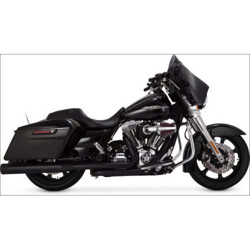 PartzBiz HD: 4400651-Vance & Hines All Black Eliminator 400 4 ” Round Slip On ท่อเก็บเสียง Harley FLH/T | 46703