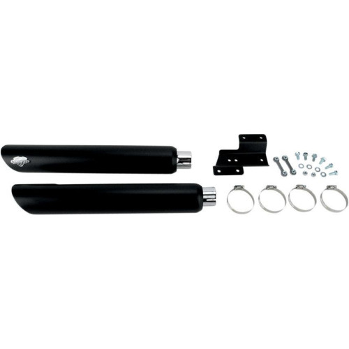 PartzBiz HD: 4400618-Vance Hines Black Twin Slash 3" Slip-Ons Harley Davidson Softail Exhaust 07-14 | 46841