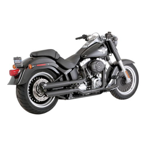 PartzBiz HD: 4400620-Vance Hines Black Twin Slash Round 3" Slip On Mufflers Harley 10-17 FLSTFI | 46843 VH-46343;46343;1801-1529;18011529; Performance Tune Exhaust 