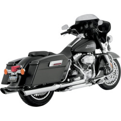 PartzBiz HD VH-16763 - Vance & Hines Chrome Twin Slash Round Slip On Mufflers for Harley Touring 95-14 | 16763 PartzBiz HD VH-16763 - Vance & Hines Chrome Twin Slash Round Slip On Mufflers for Harley Touring 95-14 | 16763