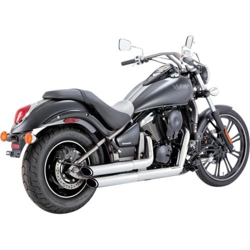 PartzBiz HD: 4400597-ท่อ Vance & Hines Chrome Twin Slash Staggereds สำหรับ Kawasaki Vulcan Classic | 18397