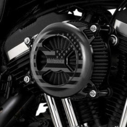 PartzBiz HD VH-42339FG - Vance & Hines 42339FG สีดำ VO2 America Billet Air Intake Cleaner Harley XL 91-22 | 42339FG