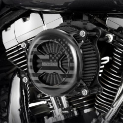 PartzBiz HD VH-42341FG - Vance & Hines 42341FG สีดำ VO2 America Billet Air Intake Cleaner Harley Twin Cam 00-17 | 42341FG