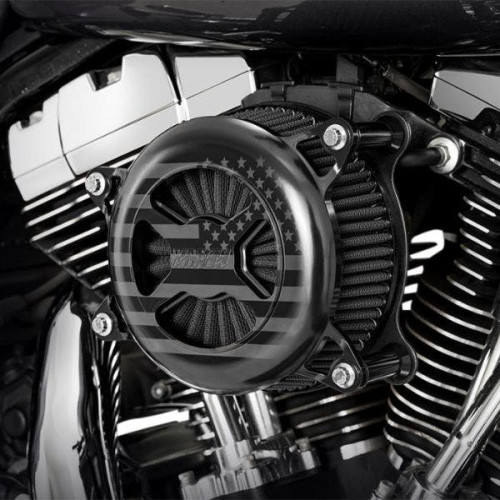 PartzBiz HD: 4400573-Vance & Hines 42341FG Black VO2 America Billet Air Intake Cleaner Harley Twin Cam 00-17 | 42341FG PartzBiz HD: 4400573-Vance & Hines 42341FG Black VO2 America Billet Air Intake Cleaner Harley Twin Cam 00-17 | 42341FG