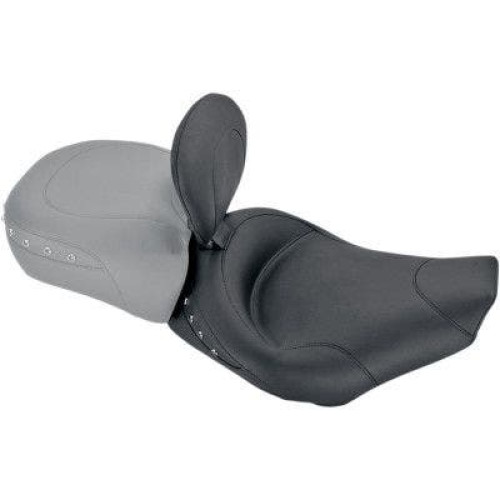 PartzBiz HD: 4400541-Mustang Wide Black Studded Solo Seat พร้อมพนักพิง Harley 97-07 FLHR FLHX | 79102