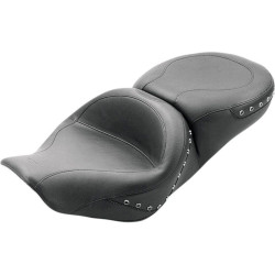 PartzBiz HD MD75577 - เบาะนั่งแบบมีหมุดสีดำ Mustang Wide Touring สำหรับ Harley Road King Street Glide 97-07 | 75577