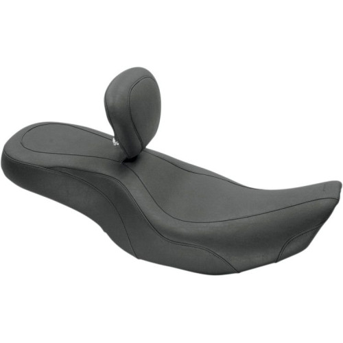 PartzBiz HD: 4400511-Mustang Wide Tripper Seat พร้อมพนักพิงคนขับสำหรับ Harley FLHX FLHR 97-07 | 79499