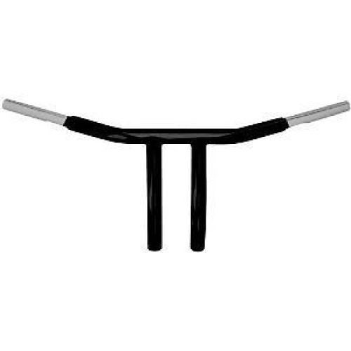 PartzBiz HD: 4400498-Wild 1 One Chubbys 1-1/4” แฮนด์ลากกลับ WO501B สีดำ พร้อม Riser 4 Harley 8”