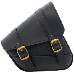PartzBiz HD DS35011734 - Willie & Max Black Swing Arm Bag Synthetic Leather Dual Shock Swingarm Fit 