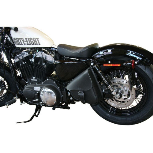 PartzBiz HD: 4400452-Willie & Max Black Swingarm Bag w/ Black Buckle for Harley Sportster 86-14 - 59906-00